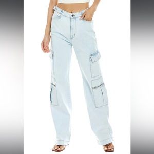 WeWoreWhat Cargo Utility Super Light Straight Jean